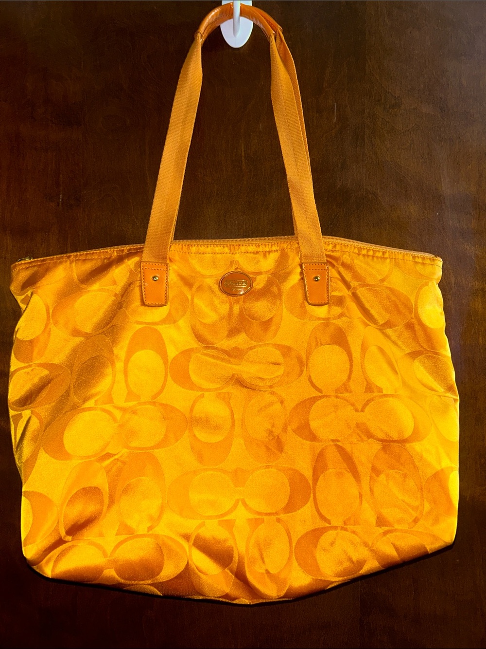Coach Yellow Nylon Travel Tote